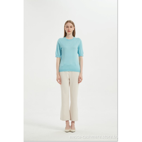 Ladies Anti-Bacterial Silk Cashmere T-shirt